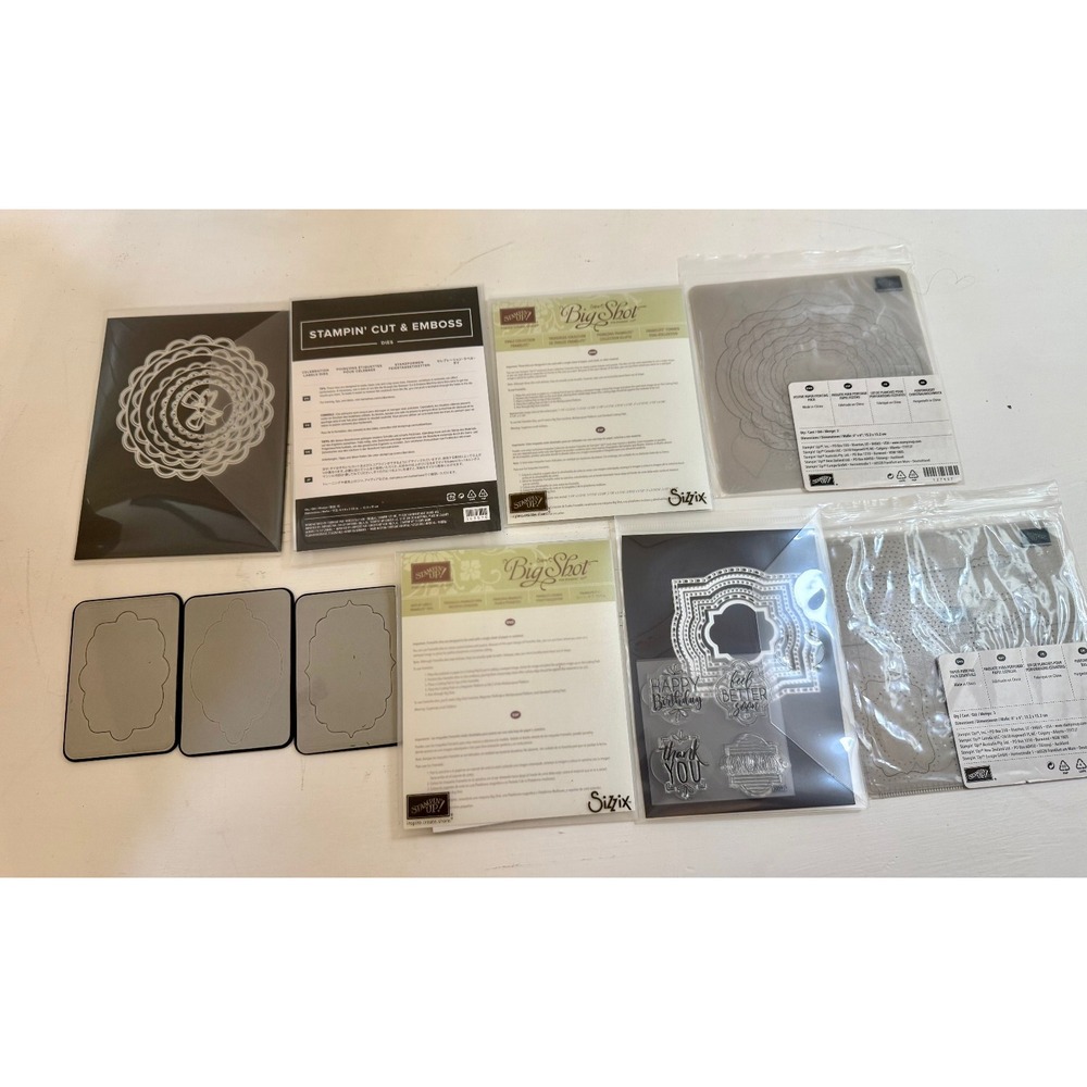 10 STAMPIN UP Retired Thinlits Paper Piercing Framelits Dies Templates Frames